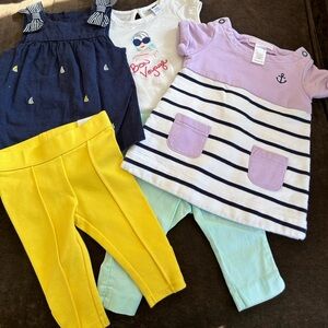 Janie and jack baby girls bundle nautical dress pants shirts top outfits 3-6 mos